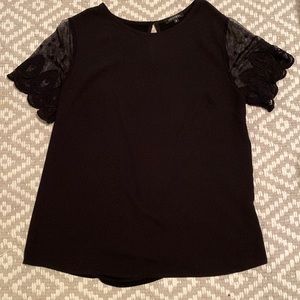 Papermoon chiffon blouse with eyelet sleeves